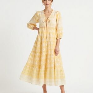 Daughters of India Yellow Maxi Dress